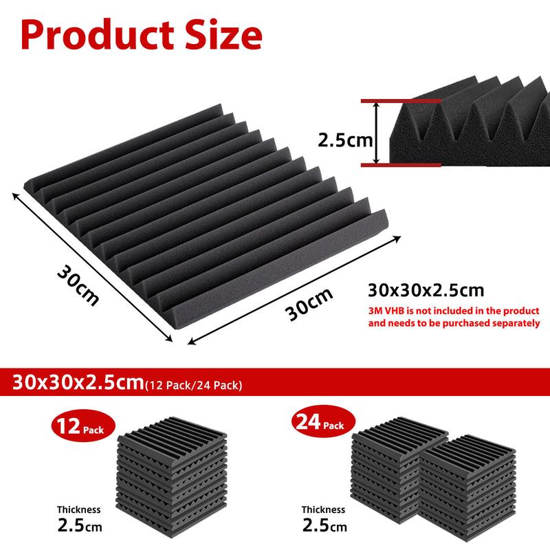 12pcs-96pcs Black Soundproof Wall Pad , 12