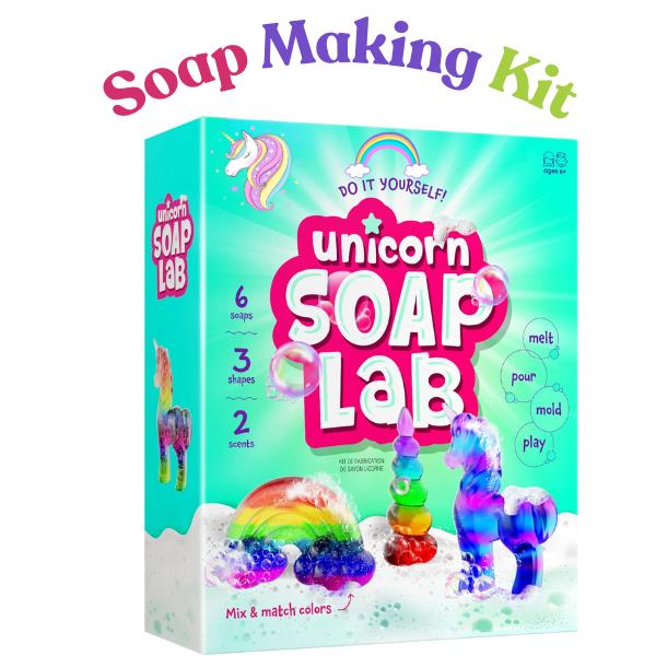 NEW 2024 Best Christmas Gift  Unicorn Soap Making Kit - Girls Easter Crafts DIY Project Age 6+ Year Old Kids - Unicorn Girl Gifts - Science Activity Teenage Gift -Craft Toys Ages 6 7 8 9 10 11 12