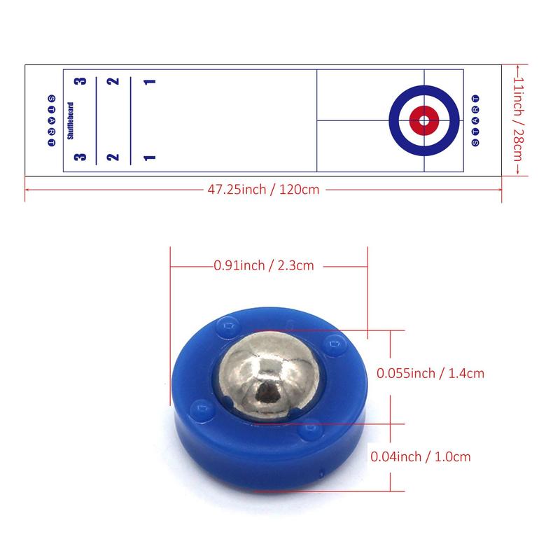 2 in 1 Table Top Shuffleboard & Curling Game Set, 1 Set Classic Board Game, Portable Family Games for Indoor and Outdoor Fun, Indoor Recreation Equipment