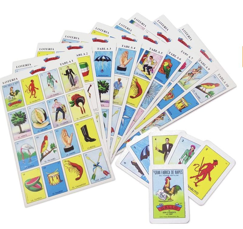 Original Don Clemente Autentica Loteria Mexican Bingo Set 20 Tablets Colorful and Educational