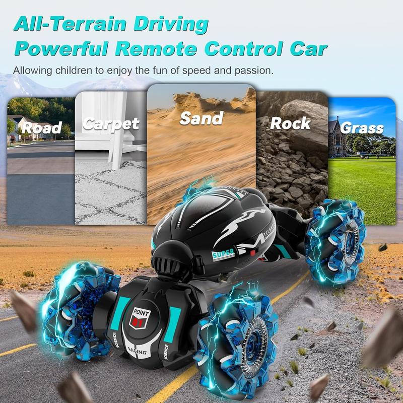 4WD Gesture Sensing RC Stunt Car - 360° Rotate, Off-Road Drift with Lights & Music, Remote Control Toy for Kids 6-12, Perfect Birthday & Xmas Gift