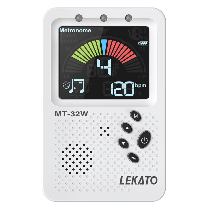 LEKATO MT-3200W Metronome Tuner, Rechargeable 3 In 1 Digital Metronome with Vocal Count, Tone Generator Tuners for Guitar, Bass, Violin, Ukulele, Chromatic, Clarinet, Trumpet, Flute, All Instruments