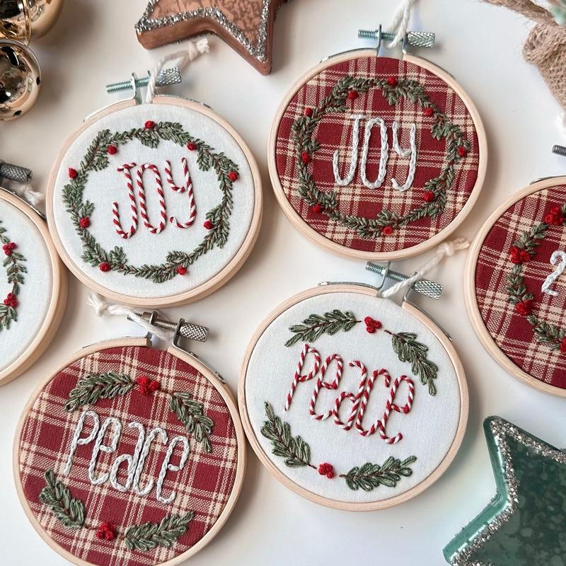 DIY Embroidered Christmas Wreath Ornaments Kit - 2024 UPDATE