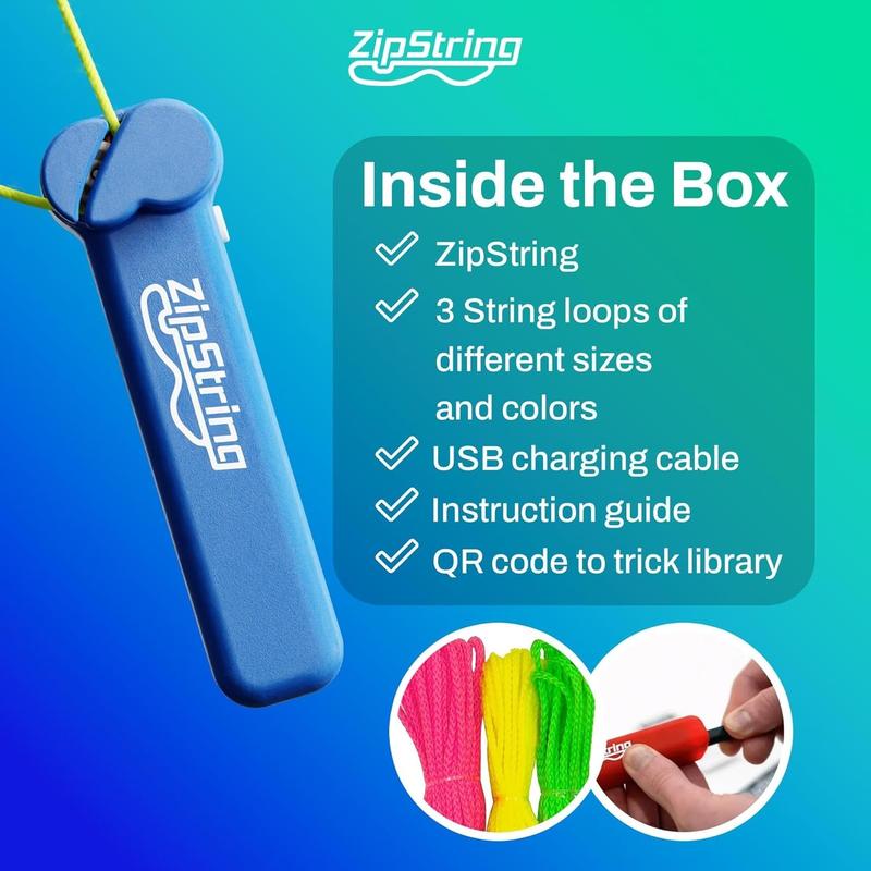 Original - As Seen on Shark Tank - Classic ZipString Rope Launcher Toy, Perfect for Kids & Adults - Fly a String Loop in The Air for Endless Tricks & Fun, Wonderment Awaits, Bodacious Blue