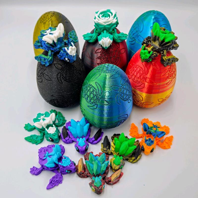 Mystery Turtle Eggs - Collectible Figurines Home Decor - Includes Turtle Themed Egg and 3 Unique Articulating Turtles