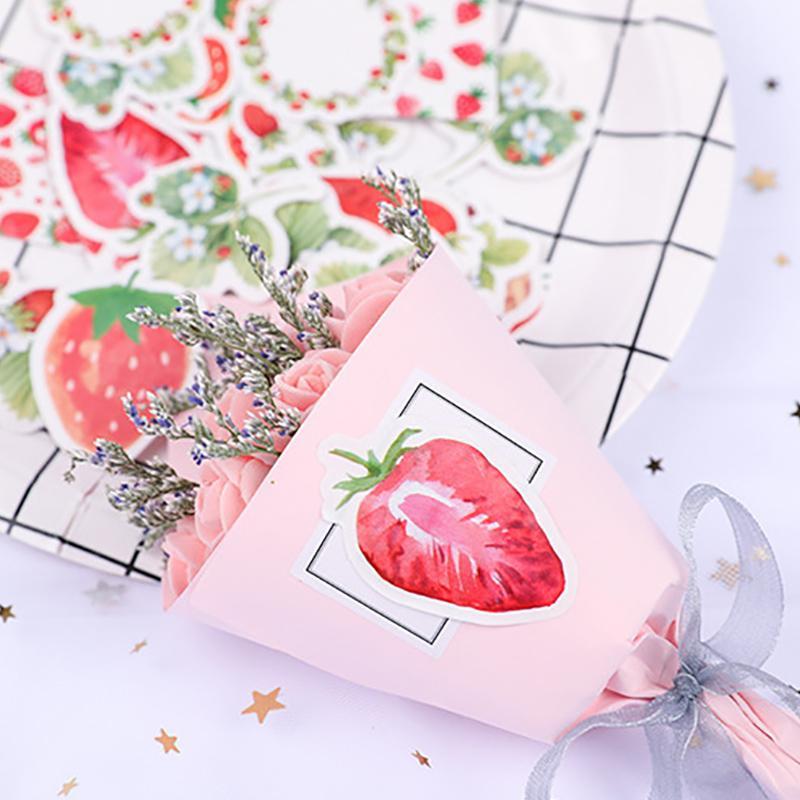 Strawberry Cheese Pattern Sticker, 45pcs box Creative Special-shaped Seal Sticker, Decorative Sticker for DIY Scrapbooking & Journal Making