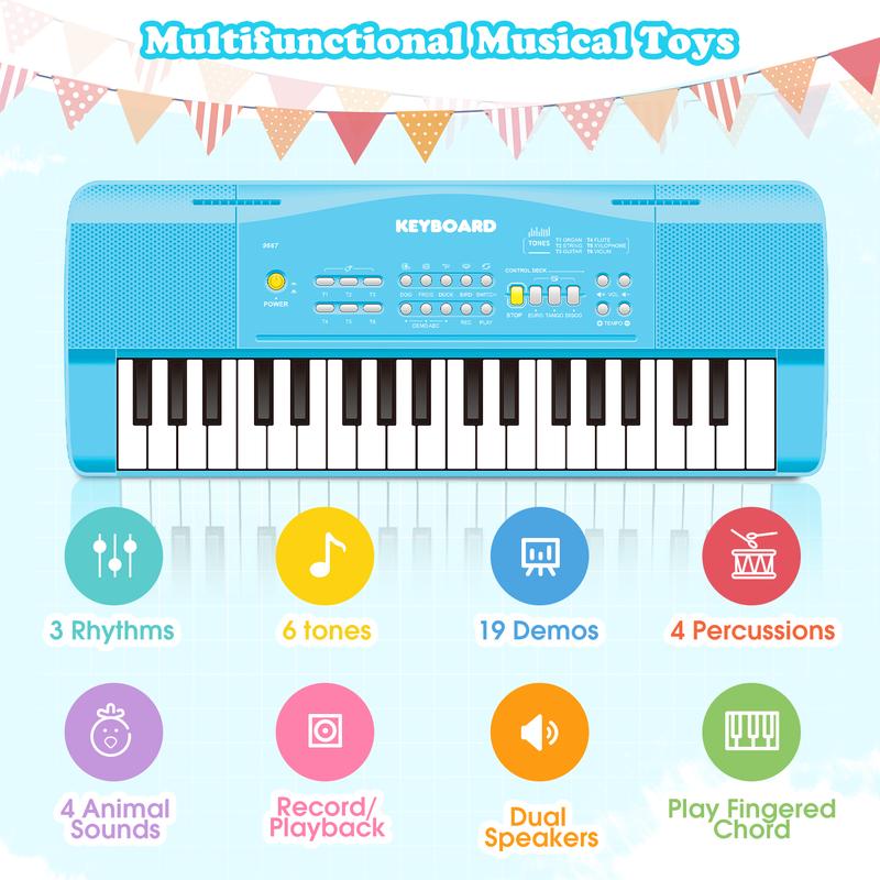 Music Toy Piano Keyboard for Kids Upgrade Piano Toys for 3 4 5 6 7 8 Year Old Girls Boys Keyboard Piano for Beginners Electric Piano with Microphone Toys for Birthday Christmas Gifts