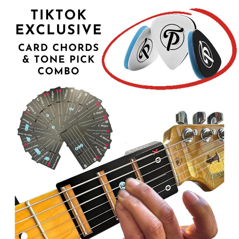 Learn to Play Guitar in Minutes | Deluxe Card Chords & Tone Pick Pack for Quick Guitar Learning