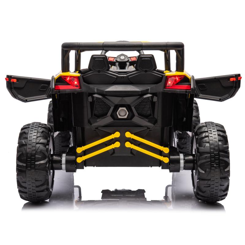 12V Ride On Car with Remote Control,UTV ride on for kid,3-Point Safety Harness, Music Player (USB Port Volume Knob Battery Indicator), LED Lights, High-Low Speed Switch - Off-Road Adventure for Kids