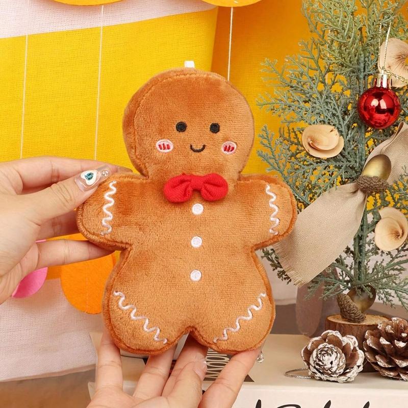 Cute Gingerbread Man Design Plush Toy, 1 Set Lovely Plush Toy, Home Decor To Create A Sense Of Atmosphere, Gifts for Friends