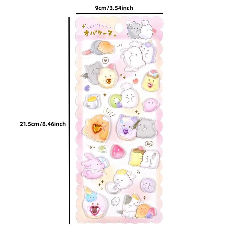 Random Pattern 3D Sticker, 1 Count Cute Colorful Cartoon Sticker, DIY Decorative Sticker for Scrapbooking, Journal Making, Gift Wrapping