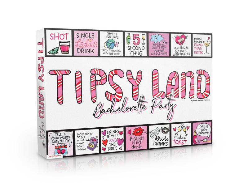 Tipsy Land Bachelorette Party Board Game - Fun Adult Drinking Game – Perfect for Girl's Night, Bachelorette Party - Created by Two Women from Texas