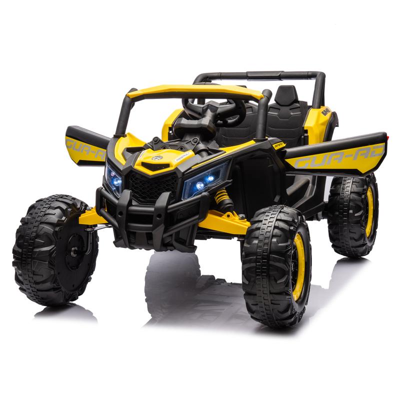 12V Ride On Car with Remote Control,UTV ride on for kid,3-Point Safety Harness, Music Player (USB Port Volume Knob Battery Indicator), LED Lights, High-Low Speed Switch - Off-Road Adventure for Kids