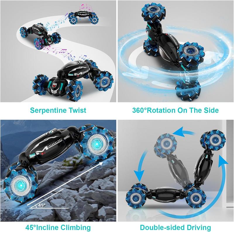 4WD Gesture Sensing RC Stunt Car - 360° Rotate, Off-Road Drift with Lights & Music, Remote Control Toy for Kids 6-12, Perfect Birthday & Xmas Gift