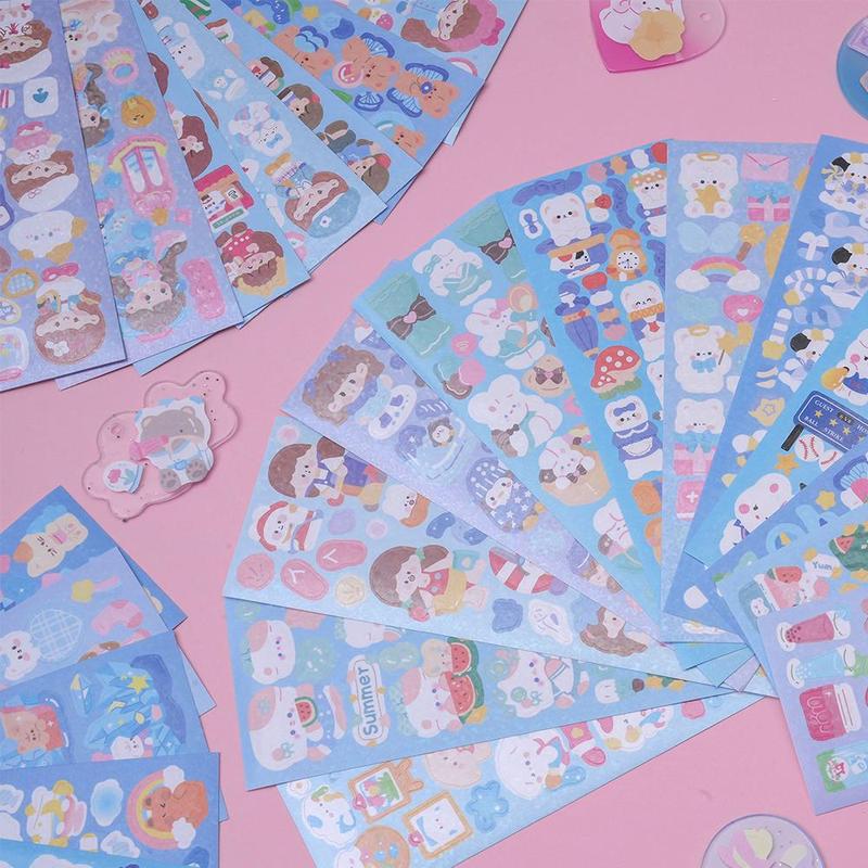 200pcs pack Cute Cartoon Patterns Sticker, Multipurpose Self Adhesive Stickers for DIY Craft, Decoration, Hand Account