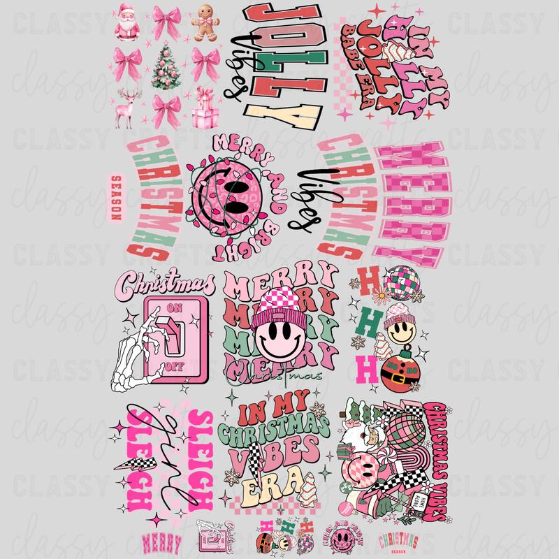 Bright Pinky Christmas Premade 30x48 DTF Gang Sheet