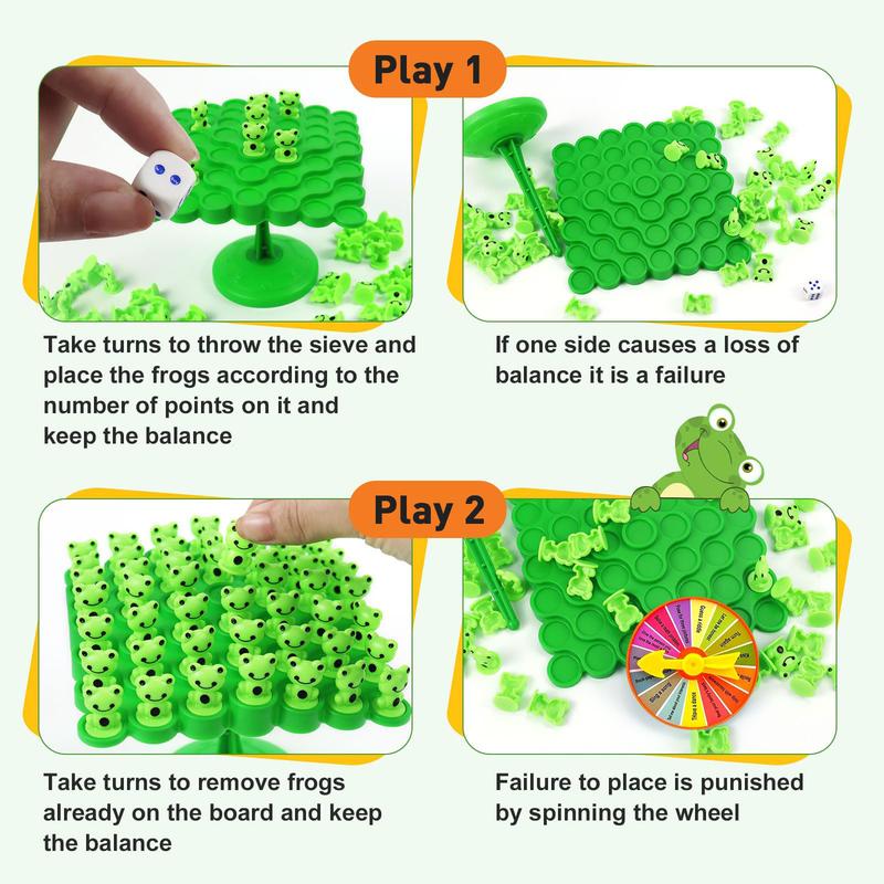 Frog balance Game，Balance Board Game，Two-Player Balanced Tree Board Game, Montessori Frog Balance Tree Educational Toys, Children Desktop Game Gift for Boys Girls