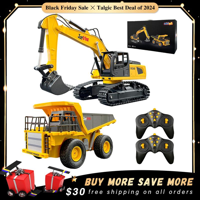 Remote Control Alloy Excavator and Truck, best gift for boys, Christmas gift choice