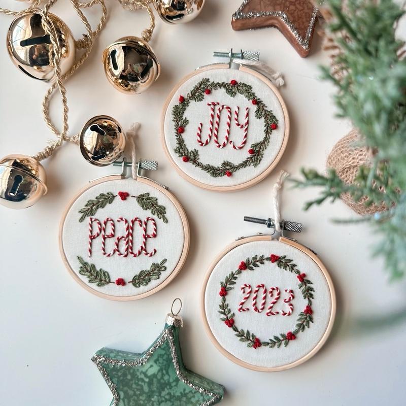 DIY Embroidered Christmas Wreath Ornaments Kit - 2024 UPDATE