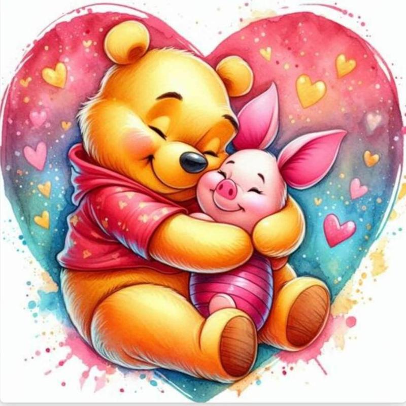 Winnie The Pooh Pattern DIY Diamond Arts Colorful Painting Kit without Frame, DIY 5D Diamond Arts Colorful Painting Kit, Wall Art Decor for Home