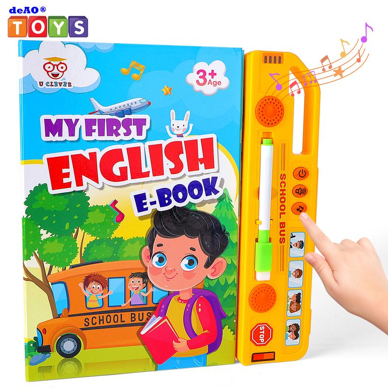 deAO Intelligence Book, Busy Board with Music and Spelling Busy Book with Sound Pronounciation Educational Speaking Book, Learning Toys Learning Activities Book