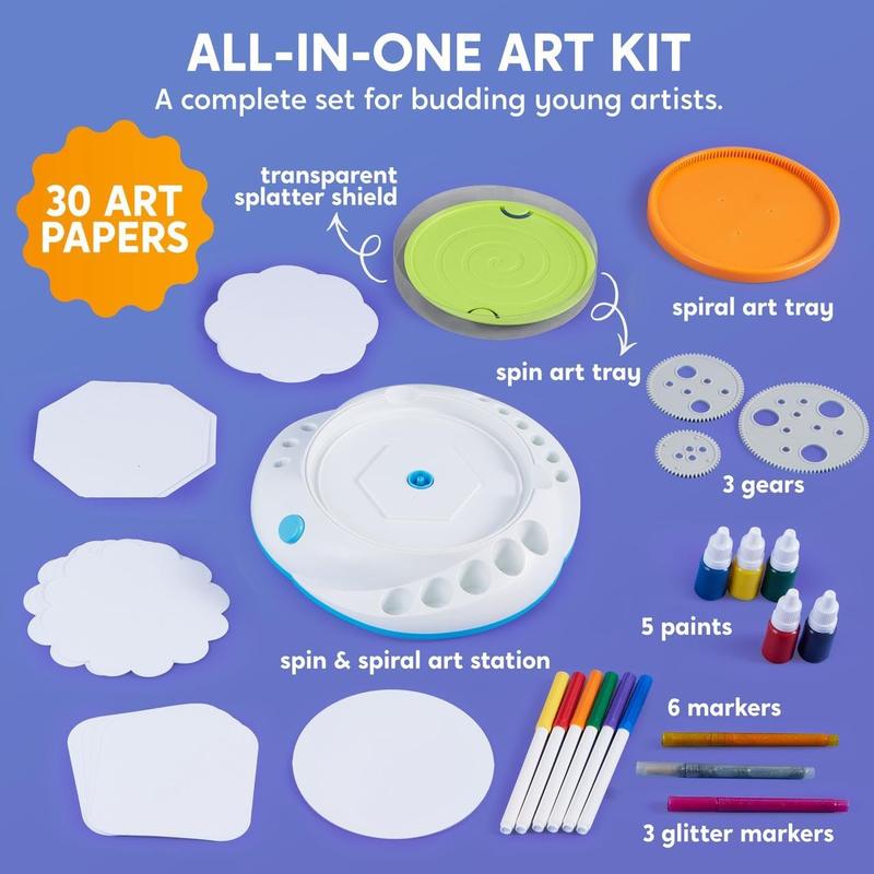  Paint Spin Art for Kids, Machine Kit, Arts & Crafts for Boys and Girls, Art Craft Set Gifts for 6-9 Year Kid, Painting Spinner Toys Kits Sets for Boys & Girls