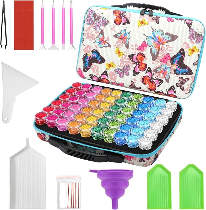 Diamond Painting Storage Containers with 60 Jars- Diamond Painting Accessories and Tools Portable Diamond Painting Organizer