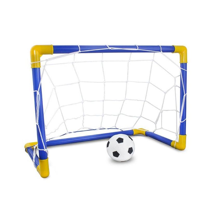 Portable Football Goal, 1 Set Durable Detachable Soccer Goal with Inflatable Football and Pump for Indoor & Outdoor Use, Christmas Gift