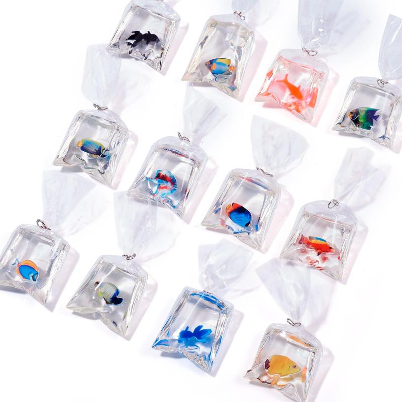 Resin Fish Bag Design Phone Pendant, Cute Fish Bag Design Phone Charm, DIY Crafts Earrings Keychain Necklace Jewelry Making Accessories