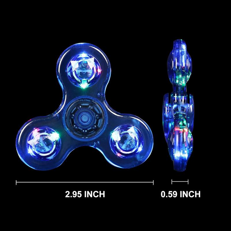 LED Fidget Spinners, Light Up Sensory Fidget Toys for Kids, Glow in The Dark Toys for Kids 4-8-12, ADHD Anxiety Stress Relief Toys for Adults, Christmas Classroom Prizes Return Gifts for Kids