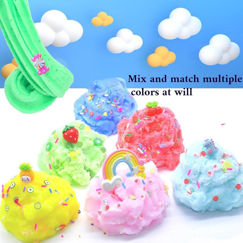 2Color Cloud Slime,Non-Sticky and Super Soft Scented Slime,Birthday Gifts Party Favors for Girl and Boys,Stress Relief Toy.