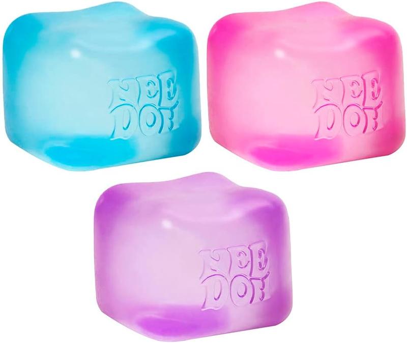 Schylling NeeDoh Nice Cube - Sensory Fidget Toy for Stress Relief - Square Shape with Groovy Goo Filling in Assorted Colors  - Pack of 1 Random Color nee doh  gumdrop