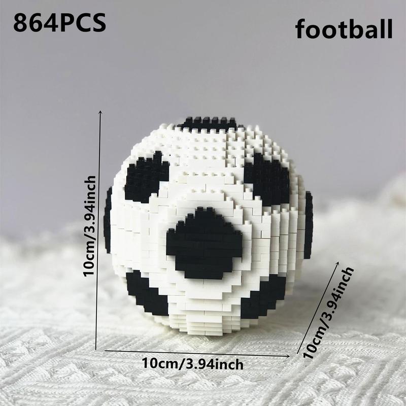 Football & Basketball Building Blocks, Creative DIY Micro Assembled Model , Three-dimensional Educational Brain Teaser Ornament for Home Decoration