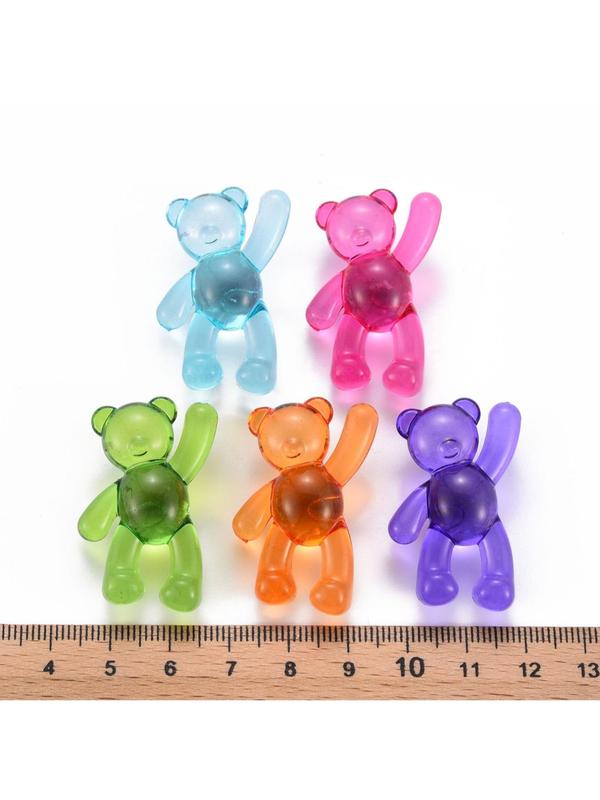 Mixed Color Bear Shaped Bead, 10pcs Cute Creative Bead for Diy Bracelet Necklace Earrings Jewelry Making, Fashion Accessories for Women & Girls