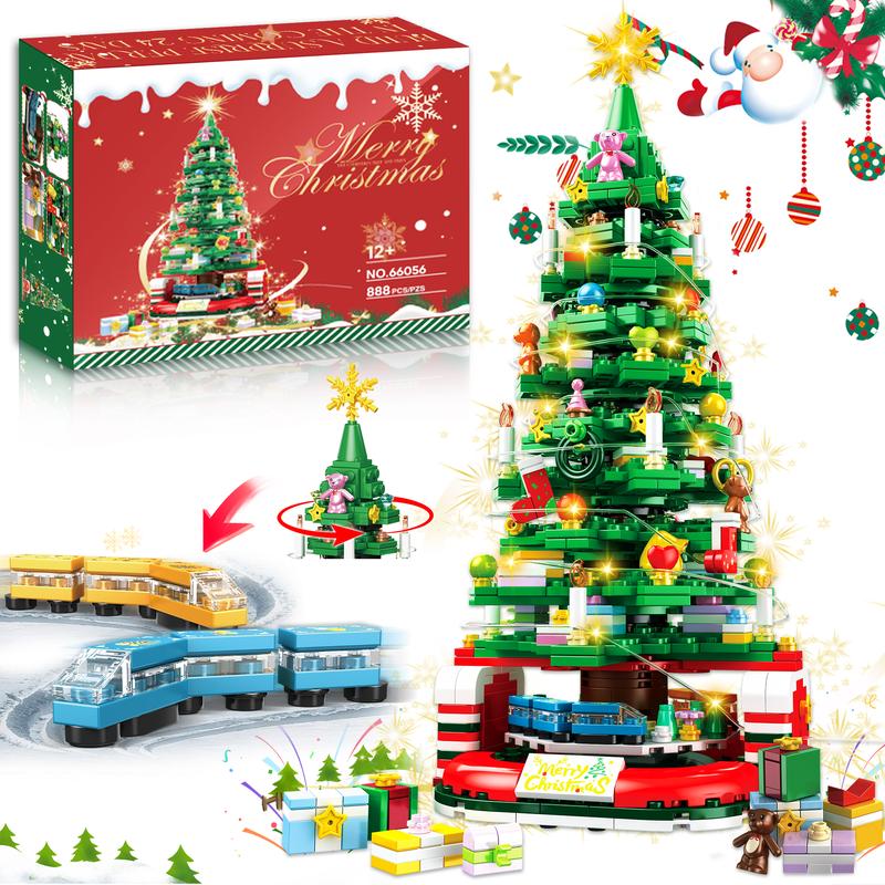 TOKMOC 2024 Christmas Series Building Block Set,Classic Christmas Tree,Gingerbread House,Christmas train and   Pink and Green Christmas Advent Calendar,Christmas Gift and Home Decoration Architecture ,For aged 12 and above