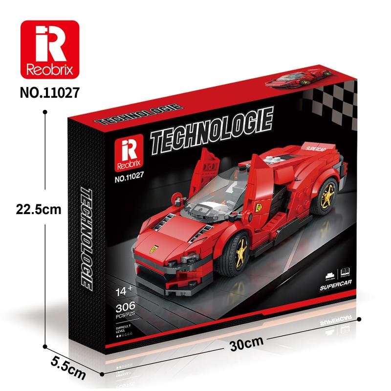 Reobrix Daytona SP3 Supercar Building Set, Super Race Vehicles Building Toy Birthday for Kid Aged 6+. (306PCS)