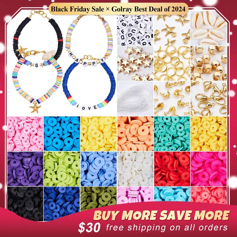 DIY Clay Beads Bracelet Making Craft Kit 4500 counts Jewelry Necklace Earrings Learning Educational Toy Birthday Christmas Gift