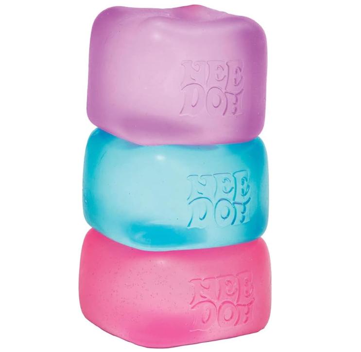 Schylling NeeDoh Nice Cube - Sensory Fidget Toy for Stress Relief - Square Shape with Groovy Goo Filling in Assorted Colors  - Pack of 1 Random Color nee doh  gumdrop