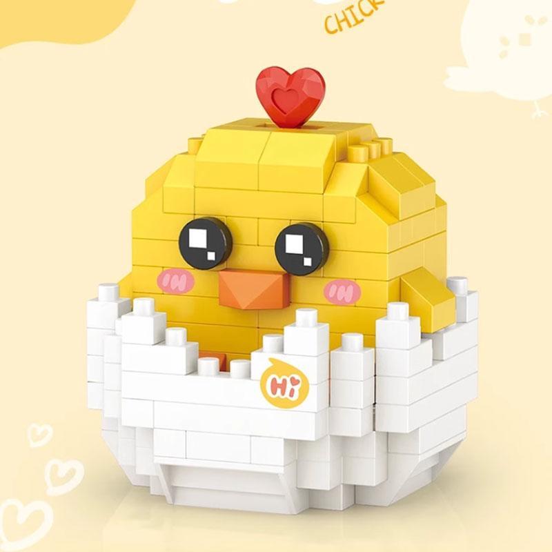 Chicken Design Building Block (150pcs set), Cute Fun Chicken Animal Micro Particle Assembly Building Block, Micro Particle DIY Birthday Gift Decoration Puzzle Toy