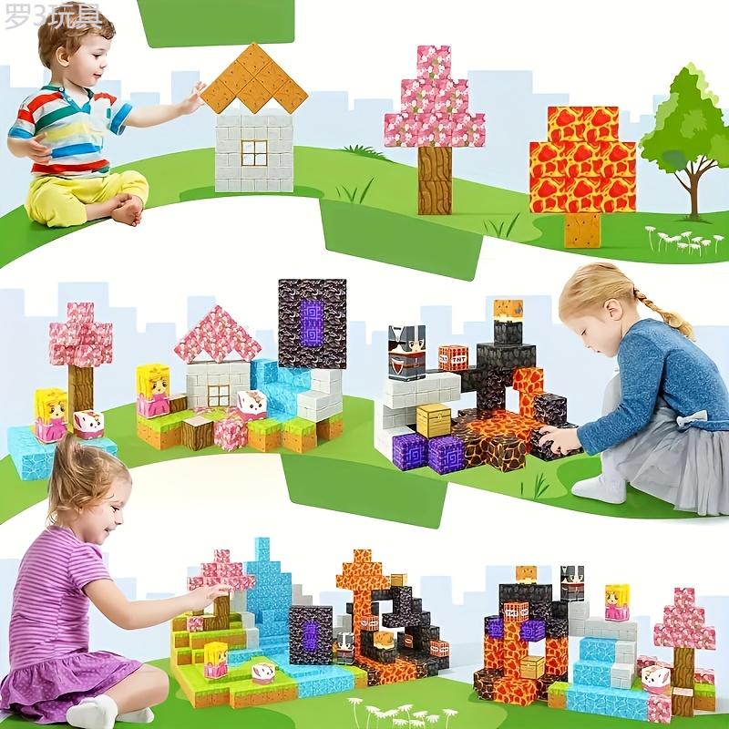 64pcs Magnetic Building Blocks Set - STEM Sensory Cubes for Youngsters, Build Mine Magnet World, Birthday Gift Toys for Halloween and Christmas