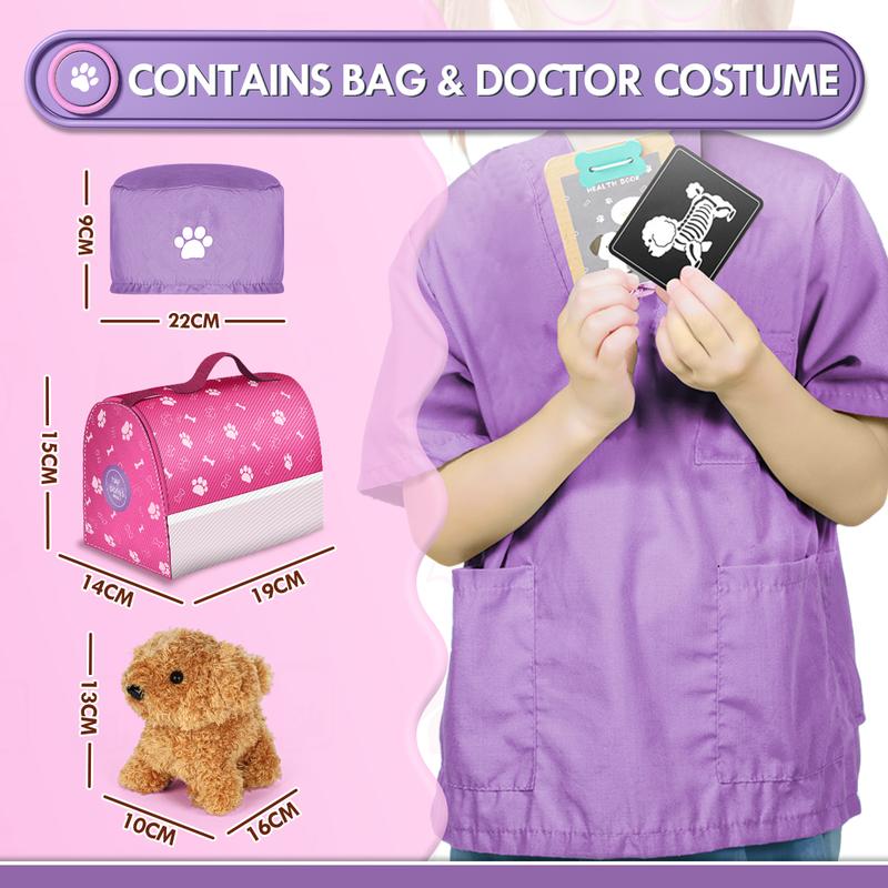 Doctor Kit for Kids, Vet Play Sets for Kids, Veterinarian Kit for Kids, Pretend Play Doctor Set with Doll Bag, Doctor Toys Gift for Kids Boys Girls