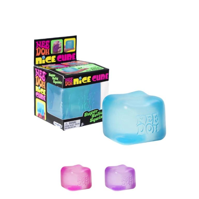 Schylling NeeDoh Nice Cube - Sensory Fidget Toy for Stress Relief - Square Shape with Groovy Goo Filling in Assorted Colors  - Pack of 1 Random Color nee doh  gumdrop