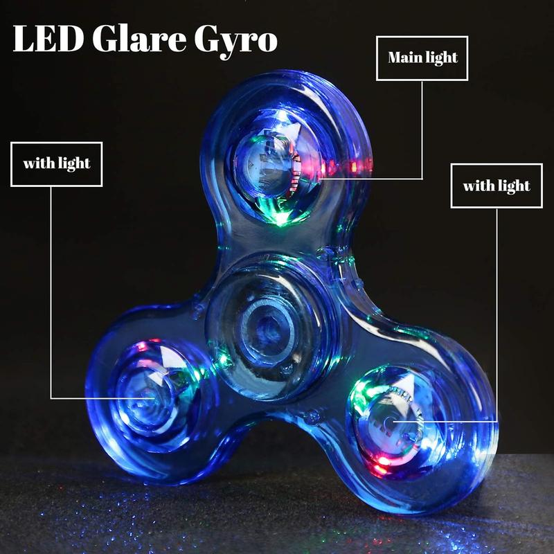 LED Fidget Spinners, Light Up Sensory Fidget Toys for Kids, Glow in The Dark Toys for Kids 4-8-12, ADHD Anxiety Stress Relief Toys for Adults, Christmas Classroom Prizes Return Gifts for Kids