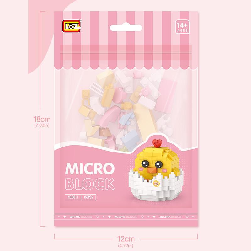 Chicken Design Building Block (150pcs set), Cute Fun Chicken Animal Micro Particle Assembly Building Block, Micro Particle DIY Birthday Gift Decoration Puzzle Toy