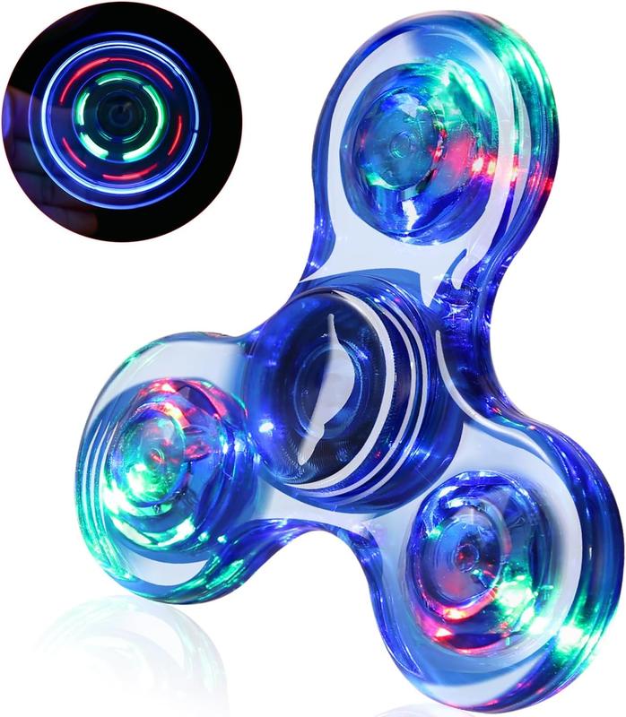 LED Fidget Spinners, Light Up Sensory Fidget Toys for Kids, Glow in The Dark Toys for Kids 4-8-12, ADHD Anxiety Stress Relief Toys for Adults, Christmas Classroom Prizes Return Gifts for Kids