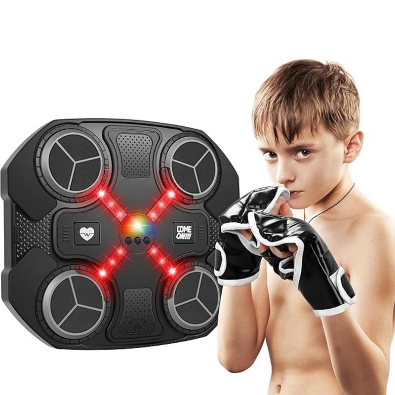 Smart Music Boxing Target, 1 Box Interactive Stress Relief Punching Pad with Gloves, Sensory Training Reaction Speed Equipment for Home School Gym, Christmas, Christmas Gift