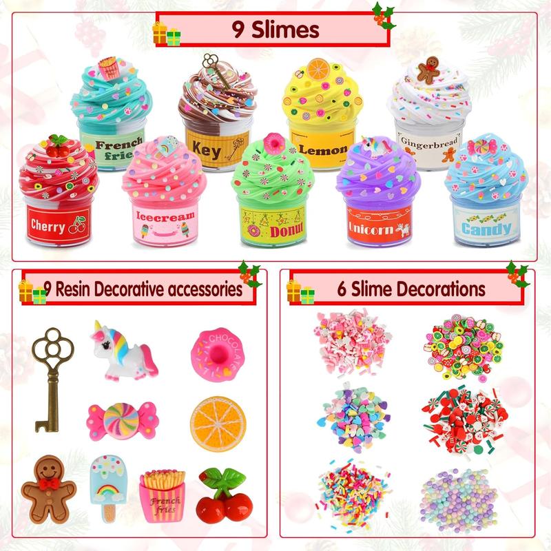 Slime Advent Calendar for Boys Girls Christmas Countdown Calendars DIY Butter Slime Kit Charms Party Favors Stocking Stuffers Xmas Gifts for kids