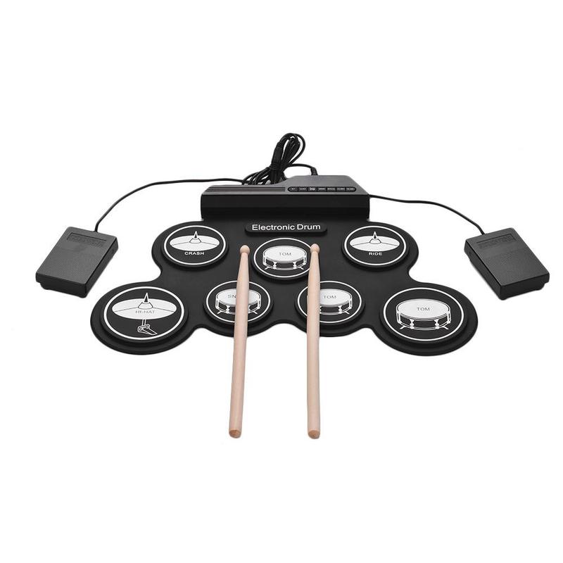 Electronic Drum Kit, 1 Set USB Powered Electronic Drum, Drum Kit for Teenager, Musical Instrument for Home & School, Stocking Fillers Gift