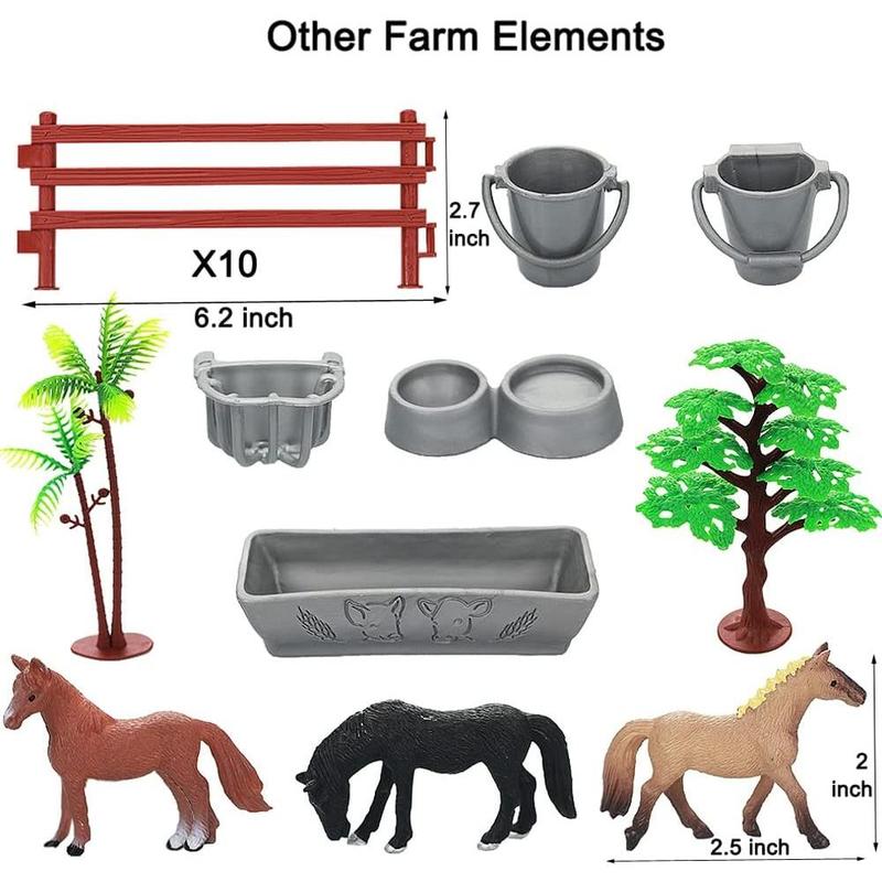 Realistic Farm Animal Figures Toys, 44 Pcs Plastic Farm Figurines Playset Includes Fences Mini Farm Animal Cake Topper Learning Toy Set for   s & Toddlers