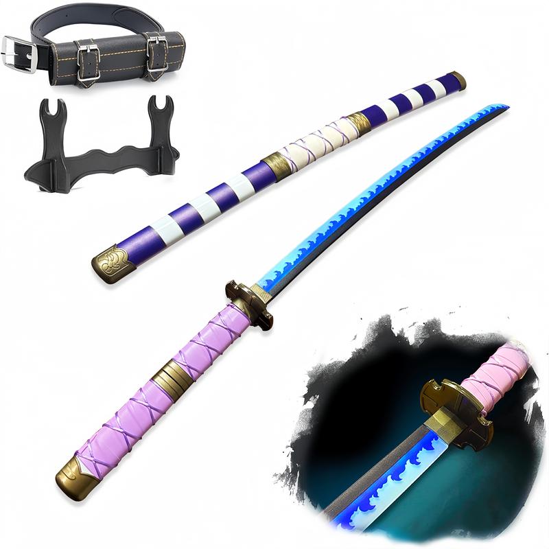 2.0 Upgraded Light Up One Piece Second Generation Kitetsu Sword - 40 inches Plastic Anime cosplay prop with Belt & Stand